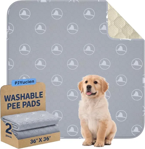 Miniatura 11 de PJYuCien Alfombrilla lavable para corralito de juegos de perros, 36”x 36”, almohadillas reutilizables a prueba de fugas para cachorros, alfombrilla
