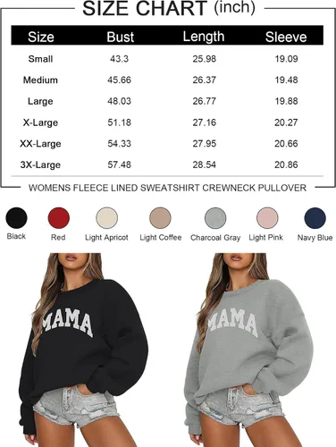 Miniatura 5 de LOMON Sudadera de cuello redondo para mujer, casual, de gran tamaño, sudadera con capucha de manga larga de forro polar