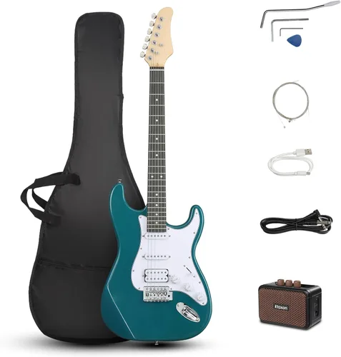 Miniatura 8 de Ktaxon - Kit de guitarra eléctrica de 39 pulgadas para principiantes, con pastillas HSS de 6 cuerdas, guitarra eléctrica de cuerpo sólido