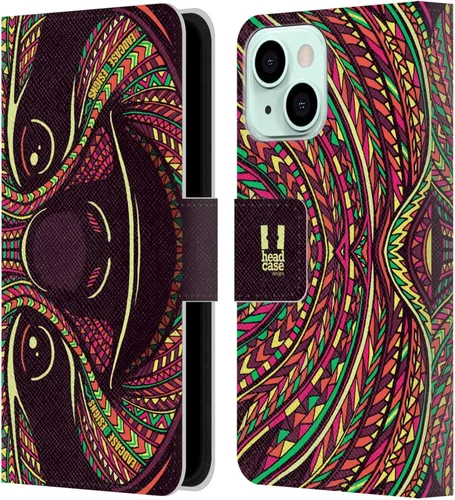 Miniatura 18 de Head Case Designs Bear Aztec Animal Faces 2 Leather Wallet Case Compatible with Apple iPhone 13 Mini