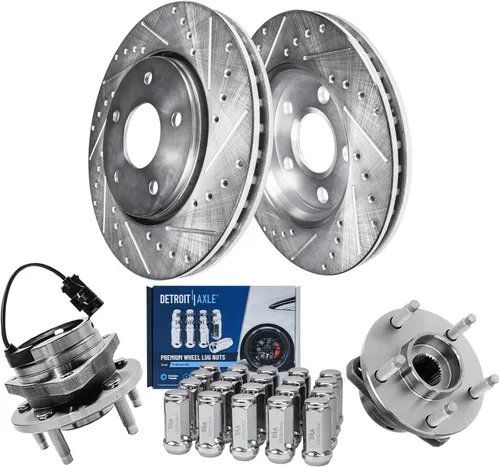 Miniatura 25 de Detroit Axle - Kit de frenos para Honda Accord 2008-2012, rotores de frenos de disco perforados y ranurados, pastillas de freno de cerámica 2009