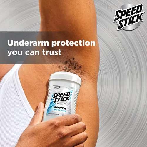 Miniatura 2 de Speed Stick Desodorante antitranspirante para hombre, sin perfume, 3 onzas, paquete de 4