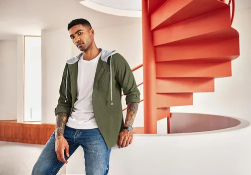Miniatura 3 de COOFANDY Chaqueta de pana para hombre, manga larga, con botones, casual, elegante, con capucha, con bolsillo