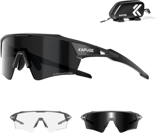 KAPVOE Gafas de ciclismo fotocromáticas para hombres y mujeres, gafas de sol deportivas con protección UV, gafas de bicicleta de montaña, MTB para