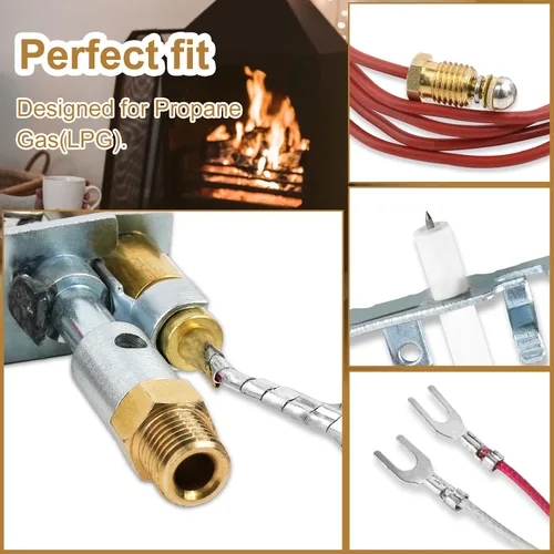 Miniatura 5 de 14D0477 Registro de gas libre de ventilación, montaje piloto ODS, chimenea de gas propano LP compatible con Empire FMI, etc., número de pieza