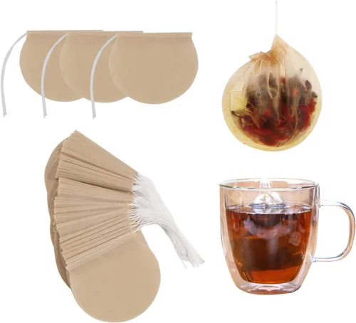 400 piezas de bolsas de té para té de hojas sueltas, bolsas de té vacías de hojas sueltas, bolsas de filtro de té naturales redondas desechables,