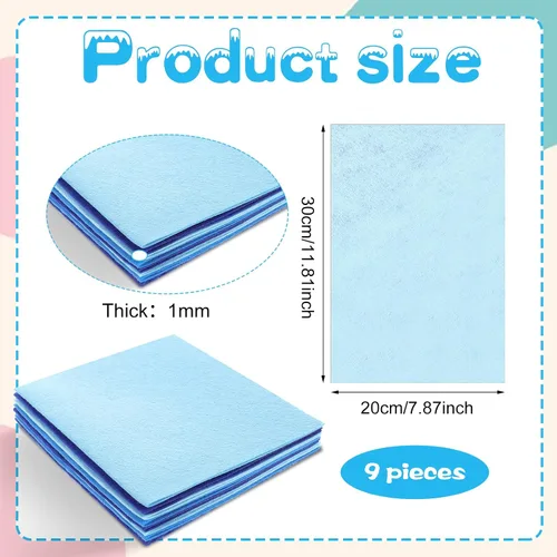 Miniatura 2 de Hojas de fieltro para manualidades, 9 piezas de 11.8 x 7.9 pulgadas, hojas de fieltro de lana rígida de tela suave, alfombra de retazos, piezas