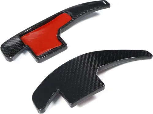 Miniatura 8 de iJDMTOY Extensiones de palanca de cambios más grandes de fibra de carbono genuina negra compatibles con transmisión automática Ford Mustang