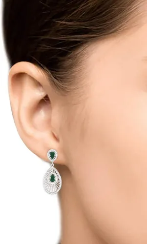 Miniatura 2 de Alithea - Aretes colgantes de piedras preciosas para mujer, plata de ley 925, sin níquel e hipoalergénicos