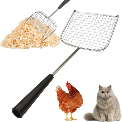 Miniatura 13 de Cuchara de arena para gatos Sand Dipper de metal – Cuchara de caca de gato con mango largo para caja de arena (41”), Cuchara de arena para gatos