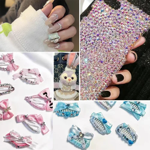 Miniatura 6 de 1000 diamantes de imitación termoadhesivos a granel, diamantes de imitación AB transparentes para manualidades, ropa, decoración de bricolaje, SS20