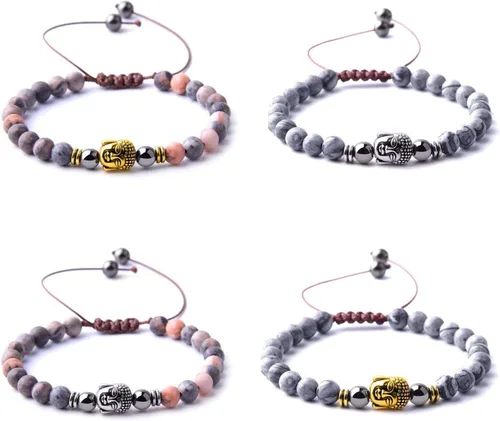 Miniatura 8 de rubyca Buda pulsera de perlas de conector pequeño Espiritual Espaciador de cobre para joyas, Cobre, 20