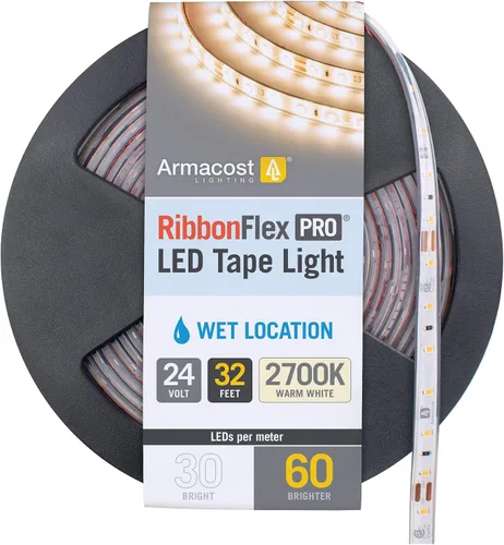 Miniatura 13 de Armacost Lighting RibbonFlex Pro 135410 - Cinta de luz blanca cálida (2700 K), 60 LEDs/M, 8.2 ft, 24 V