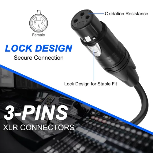 Miniatura 6 de XMSJSIY XLR a 3 pines Phoenix Cable XLR 3P hembra a PHX3M NBKF/2EDG-5.08 3pin PCB tornillo bloque de terminales adaptador cable conector
