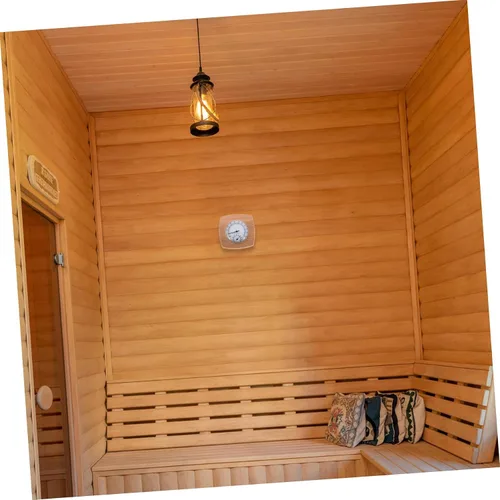 Miniatura 5 de Healeved Medición confiable de sala de sauna de alta precisión acabado de madera termómetro higrómetro herramienta todo en uno