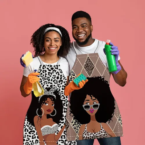Miniatura 5 de 4 delantales impermeables para mujeres africanas, delantales ajustables para cocinero, reina, negro, para hornear, parrilla, jardinería, cocina