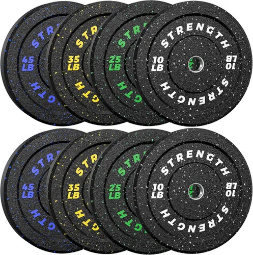 Miniatura 13 de XDDIAS Placas de parachoques de 2 pulgadas, juego de discos de peso olímpicos de goma para entrenamiento de fuerza en el gimnasio en casa, 20-260