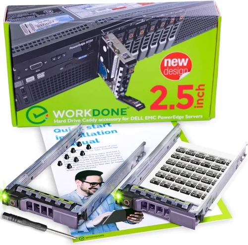 Miniatura 10 de WORKDONE Paquete de 4 unidades – 2.5" Hard Drive Caddy G176J compatible con Dell PowerEdge Server – T440 T640 R330 R430 T430 R630 R730 R830 R930