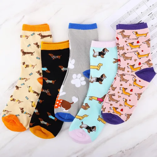 Miniatura 2 de Jeasona Calcetines lindos para mujer, diseño de perro salchicha de pollo, abeja, erizo, panda, regalos para mujer
