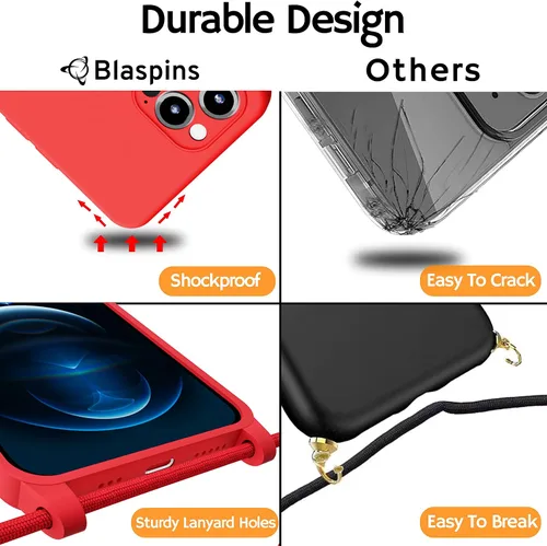 Miniatura 9 de iP14PM - Funda con correa cruzada para iPhone 14 Pro Max, cuello cruzado, soporte ajustable extraíble, protección contra caídas, a prueba de golpes