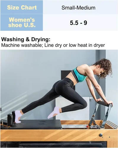 Miniatura 5 de Calcetines de pilates antideslizantes para mujer, calcetines atléticos de yoga para barre ballet, descalzo, entrenamiento, hospital