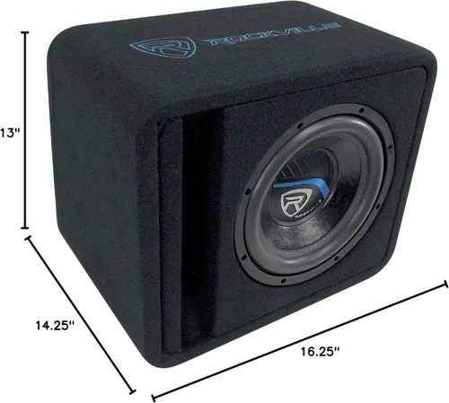 Miniatura 9 de Rockville VS10K52 - Subwoofer para automóvil K5 de 1200 W de 10 pulgadas en recinto ventilado, 2 ohmios, 300 W RMS, construcción de MDF, graves
