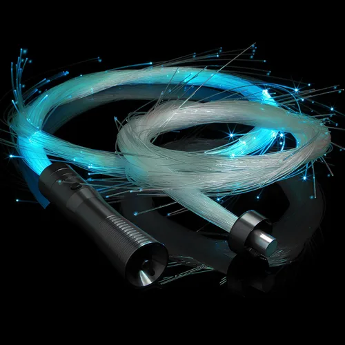 GloFX Space Whip Remix | Fibra óptica LED programable giratoria de 360° | Accesorio rave para fiestas, espectáculos de luz, festivales de música |