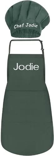 Miniatura 21 de Delantales personalizados para hombres y mujeres – Delantal personalizado con nombre bordado y bolsillos para cocina, pintura, manualidades, salón