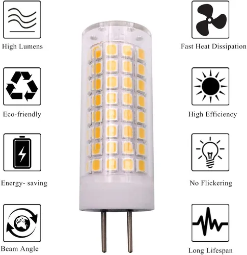 Miniatura 5 de ZHENMING Bombilla LED GY6.35 G6.35 de 7 W CA 110 V-130 V (no se puede utilizar a bajo voltaje de 12 V), blanco cálido 3000 K regulable 65 W