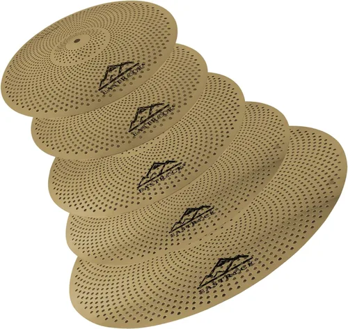 Miniatura 7 de EASTROCK Paquete de platillos de bajo volumen – Juego de 5 piezas con bolsa de platillo, fieltros – 14 pulgadas Hi-hat, 16 pulgadas y 18 pulgadas