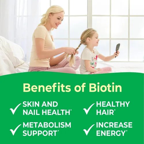Miniatura 4 de VitaWorks Kids Biotin - Tabletas masticables de 5000 mcg Sabroso suplemento de biotina Vegano, sin OGM Crecimiento del cabello, piel y salud