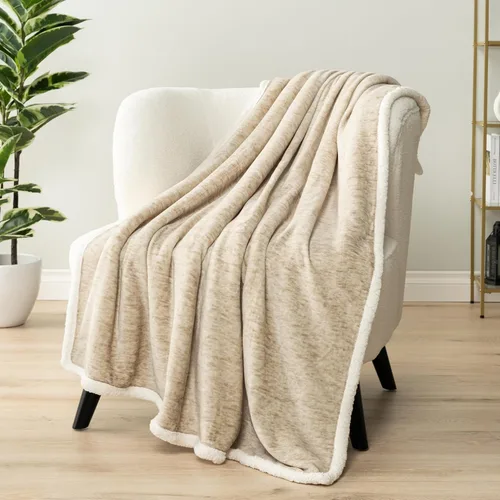 Miniatura 14 de PAVILIA Premium Manta de vellón sherpa a cuadros súper suave, acogedora, afelpada, microfibra ligera, reversible para sofá y cama, para todas