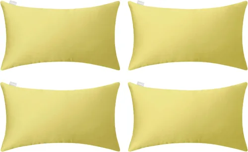 Miniatura 80 de Thmyo - Paquete de 4 fundas de almohada decorativas de 100 % algodón para lumbar, cómodas, sólidas, para Navidad/Halloween, fundas de cojín Blanco