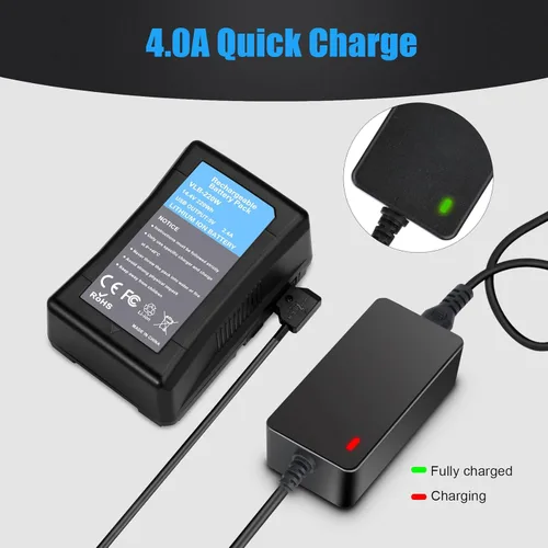 Miniatura 3 de KUNLUN D-Tap - Cargador rápido [DC 16.8V/4A] con cable de grifo D para montaje en V, bloqueo en V, cargador de batería de montaje dorado, para Sony