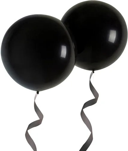 Miniatura 28 de Globos redondos gigantes de 24 pulgadas, paquete de 10 globos de látex negro para sesiones de fotos, bodas, baby shower, decoraciones de fiesta