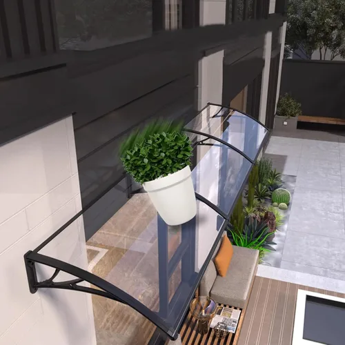 Toldo silencioso transparente para puerta delantera, patio, toldo para puerta delantera, toldo para ventana, balcón, protección contra la lluvia y