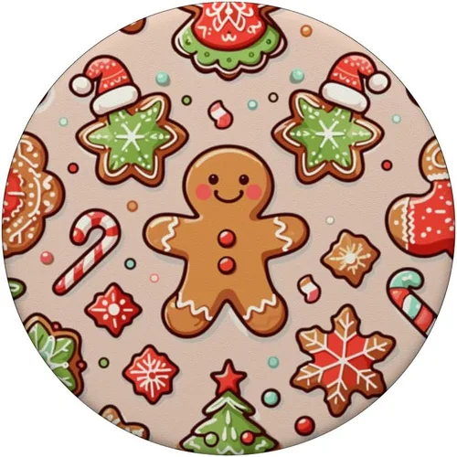 Miniatura 3 de Árbol de Navidad Luces de pan de jengibre copo de nieve amantes de las galletas PopSockets estándar PopGrip