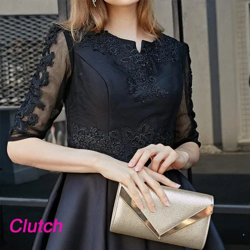 Miniatura 2 de BENCOMOM Bolsos de mano dorados para mujer, de noche, para boda, fiesta, boda, graduación, hombro, bolsa de mano dorada