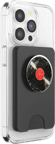Miniatura 4 de Reproductor de discos de vinilo rojo coleccionista de vinilo retro amante de la música PopSockets PopWallet para MagSafe