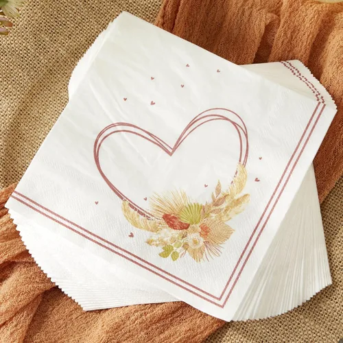 Miniatura 7 de Kate Aspen Servilletas de papel rústicas bohemias de 2 capas (juego de 30), servilletas decorativas gruesas, perfectas para bodas de otoño, brunch