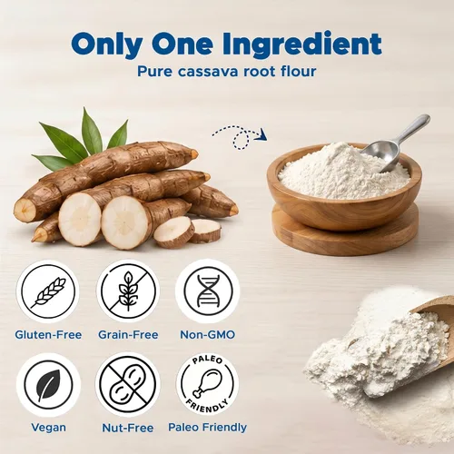 Miniatura 5 de Jans Harina de yuca, 2 libras, sustituto de harina multiusos sin gluten, harina para hornear sin cereales sin OMG, apta para paleo y AIP, harina