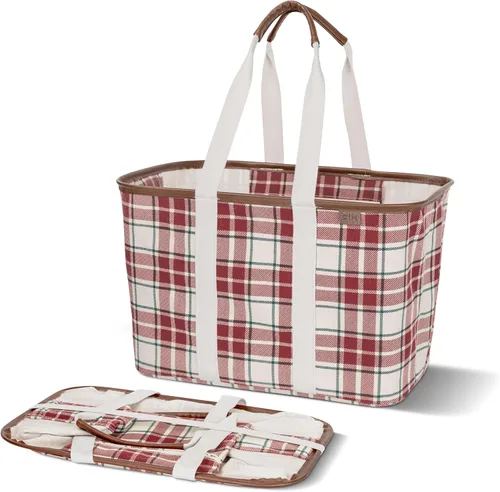 Miniatura 10 de CleverMade Collapsible LUXE Tote, 30L Foldable Grocery Shopping Bag, Reusable