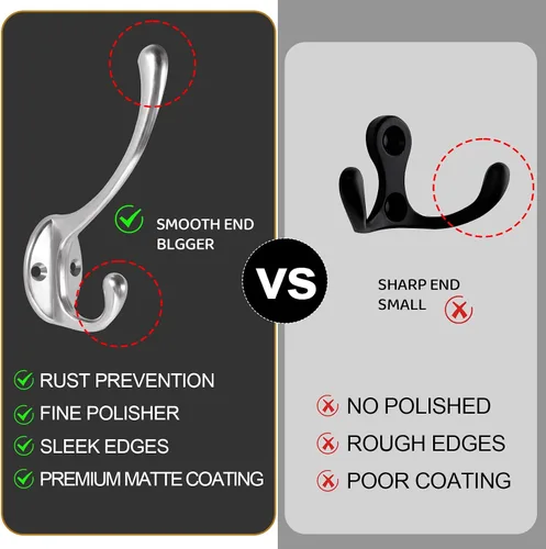 Miniatura 5 de Ganchos de pared para colgar, paquete de 15 ganchos resistentes de metal para abrigos, para sala de estar, baño, cocina, dormitorio para toalla