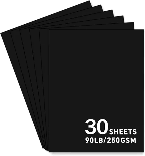 30 hojas de papel de cartulina negro, cartulina de 11 x 17 pulgadas para Cricut, papel de construcción grueso para hacer tarjetas, álbumes de