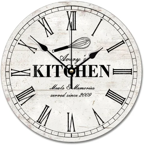 Miniatura 11 de ArogGeld Reloj de cocina de chef con números arábigos, reloj de pared personalizado de 10 pulgadas, funciona con pilas, decoración de pared