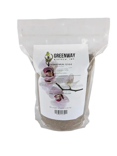 Miniatura 6 de Greenway Biotech, Inc. Fertilizante orgánico de harina de plumas 12-0-0 incluye fertilizante nitrogenado al 12% para compost, libre de metales