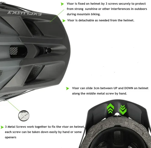 Miniatura 5 de Exclusky Casco de Bicicleta Casco de Bicicleta de Montaña para Adultos Casco Ligero de Ciclismo MTB para Hombres y Mujeres Casco de Bicicleta Gris-A