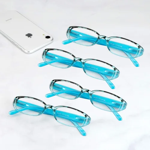 Miniatura 7 de 4 pares de lentes para lectura con bloqueo de luz azul para mujeres y hombres azul (4key001_blue)
