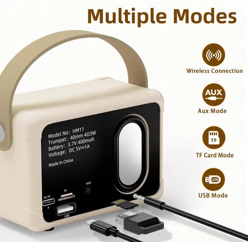 Miniatura 8 de Altavoz Retro Ideas de Regalo de Cumpleaños para Mujer Altavoz Inalámbrico Portátil Regalos para Mujeres, Niñas, Amigas Estilo Retro Pequeño