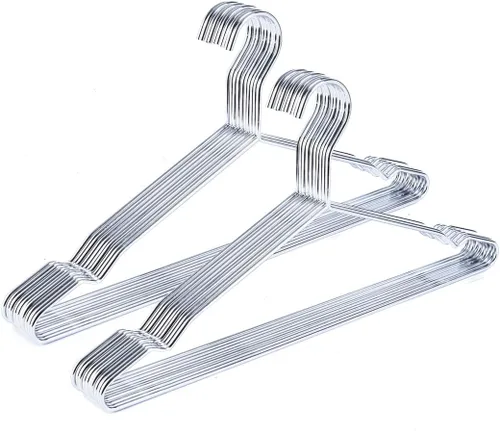 Miniatura 11 de Percha de metal de 17 pulgadas, paquete de 20 perchas resistentes de 0.15 pulgadas para abrigos, trajes, boutique de novia, ahorro de espacio, Dorado